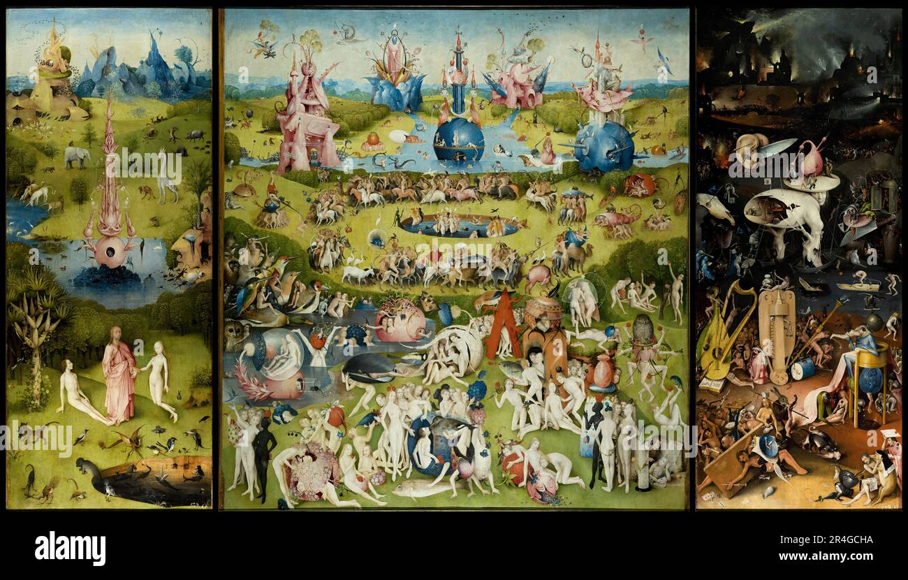 The Garden of Earthly Delights. Hieronymus Bosch. 1490 - 1500. Stock Photo