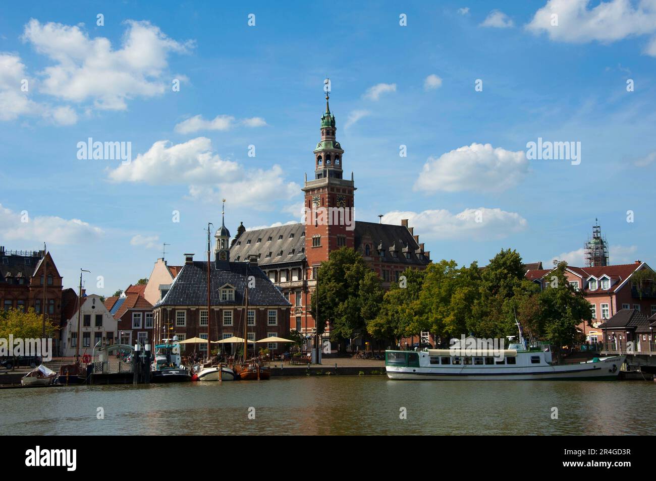 Old scales and town hall, harbour, Leer, East Frisia, Lower Saxony