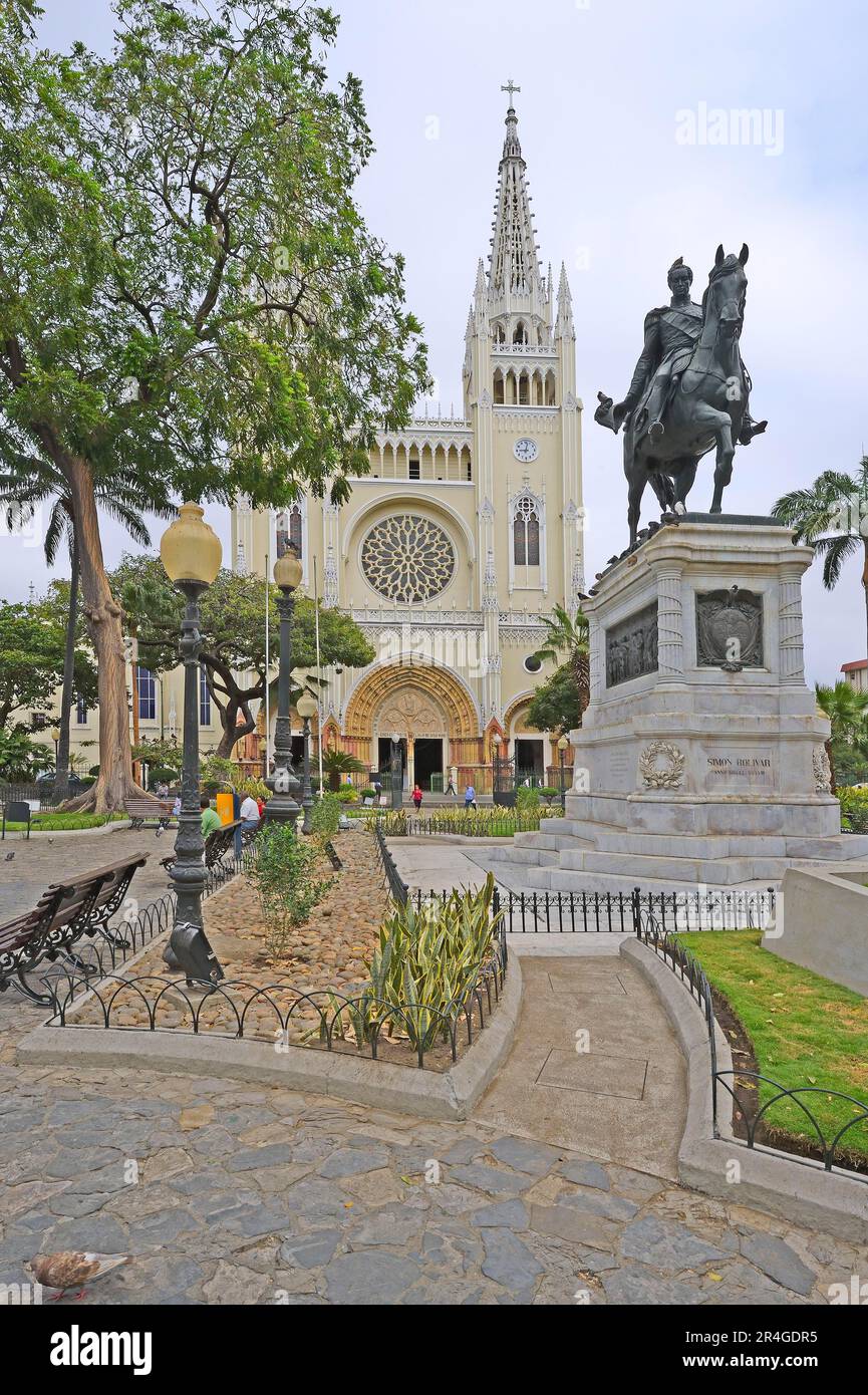 Church, Bolivar, de las Iguanas, Iguana Park, Parque Seminario, Guayaquil, Guayas Province, Ecuador Stock Photo