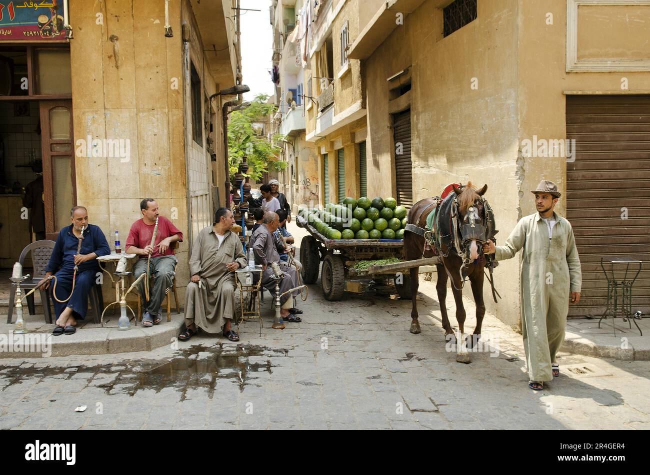 Street scene in cairo old town egypt Stock Photo Alamy
