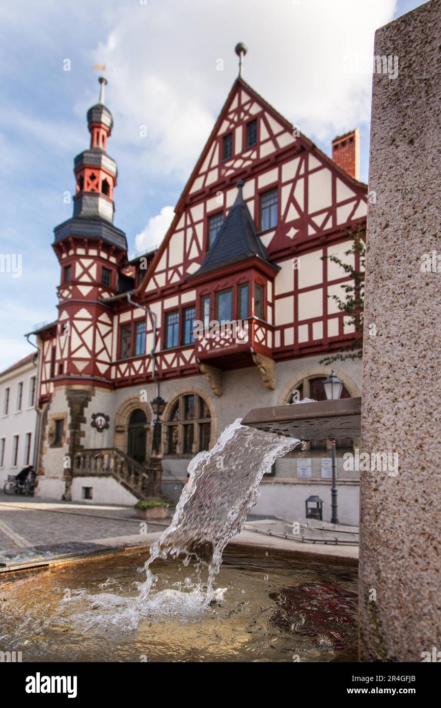 Harzgerode Martplatz with fountain Harzgerode Stock Photo - Alamy