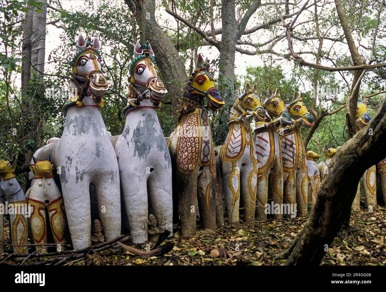 Terracotta Horses Ayyanar Temple Near Pudukkottai Tamil Nadu India 