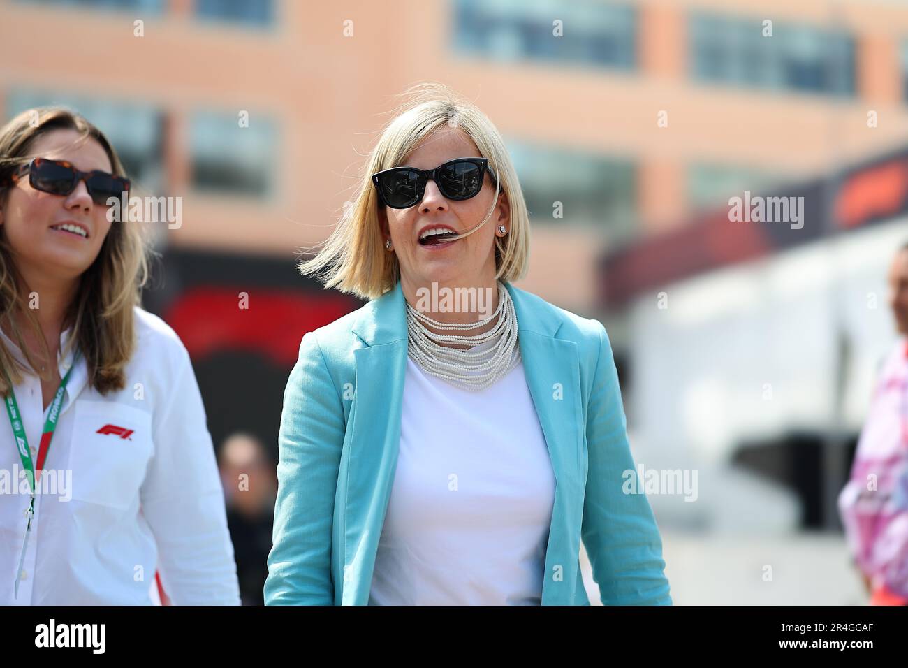 Montecarlo, Monaco. 28th May, 2023. Susie Stoddart Wolff, former driver and wife of Toto Wolff Executive director of the Mercedes AMG F1 Team, during the Monaco GP, 25-28 May 2023 at Montecarlo, Formula 1 World championship 2023. Credit: Independent Photo Agency/Alamy Live News Stock Photo