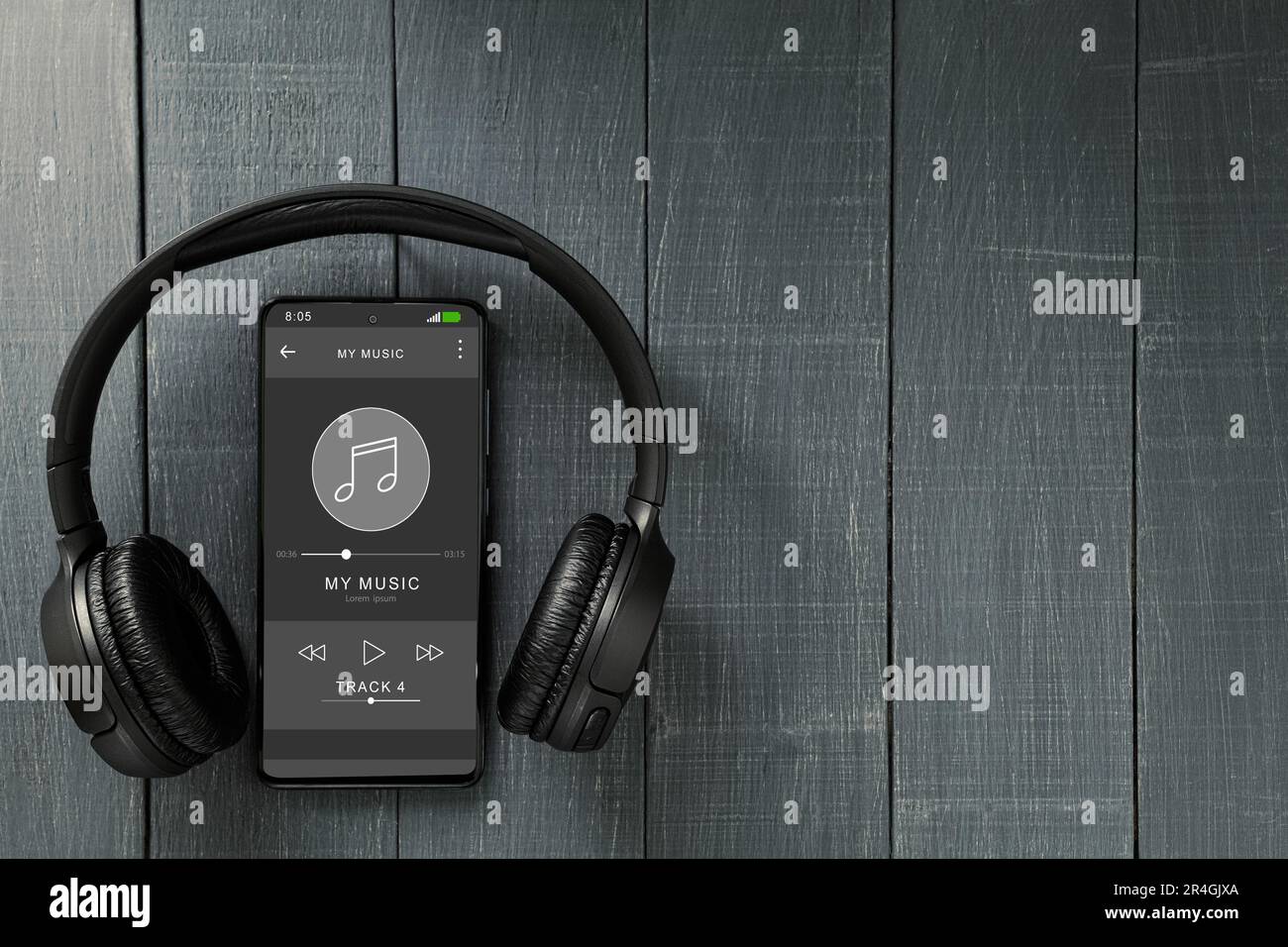 Music player online with headphones