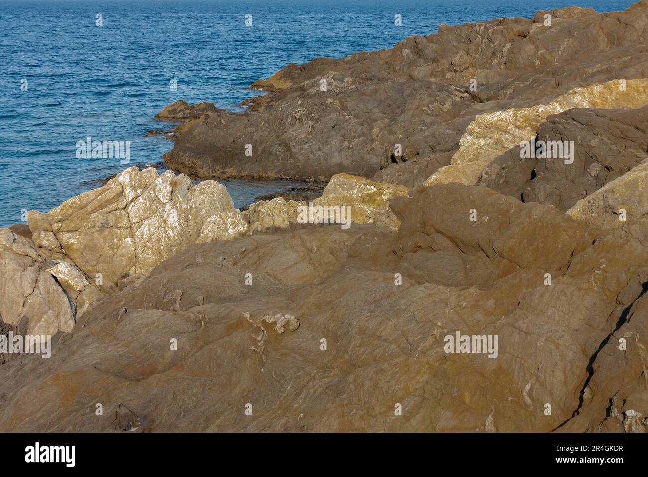 Rocks with their characteristic shapes of Cap de Creus, these rocks are ...