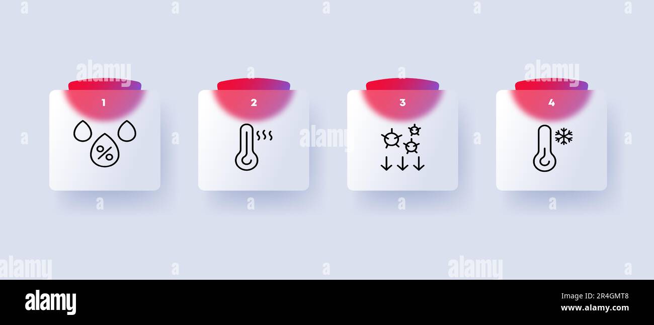 Temperature icon set. Thermometer showing a range of temperatures from ...