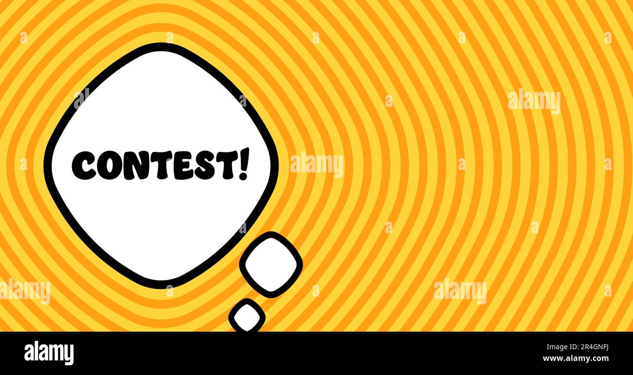 Speech bubble with contest text. Boom retro comic style. Pop art style ...