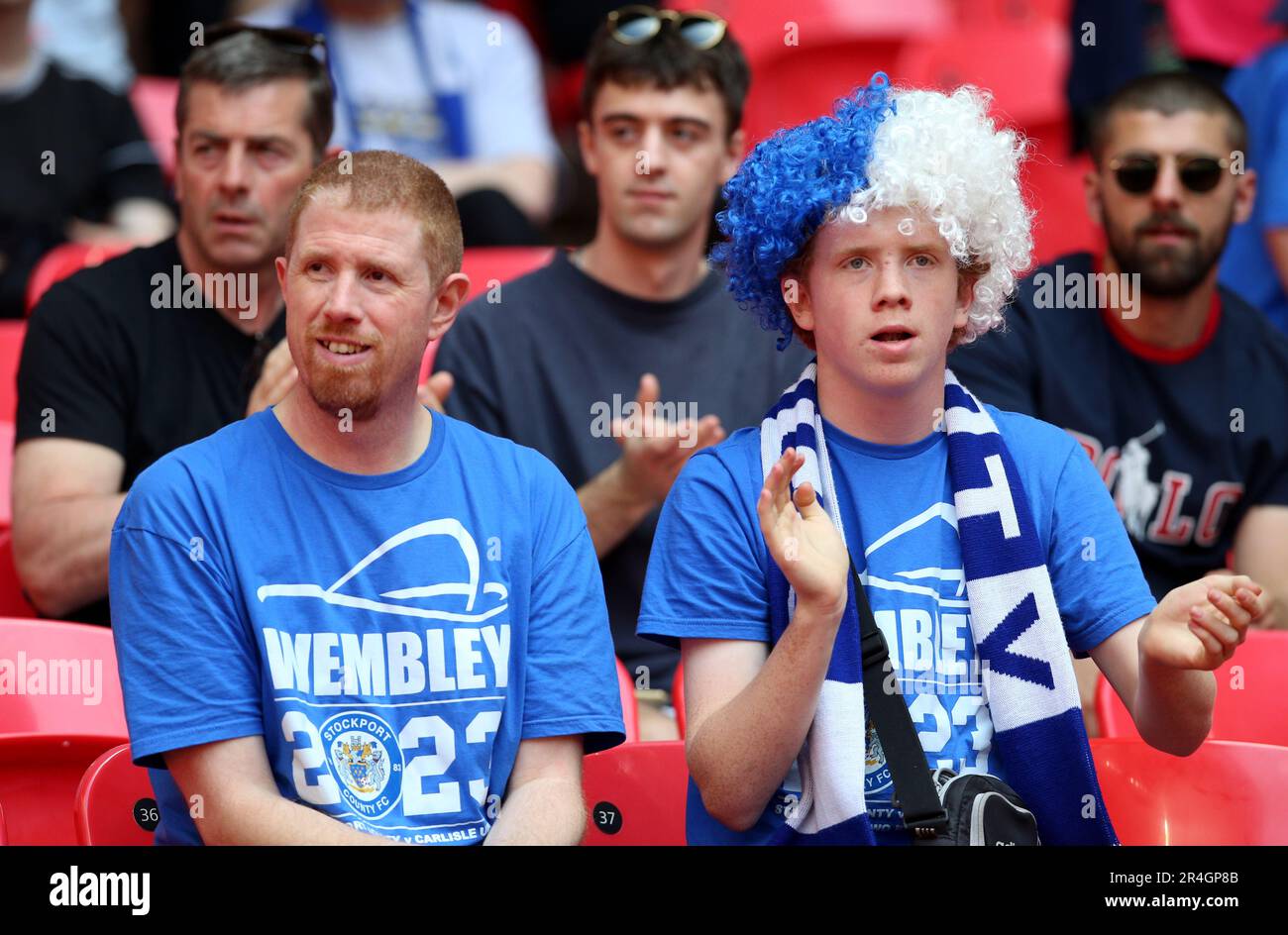 Stockport County fans in the stands ahead of the Sky Bet League Two