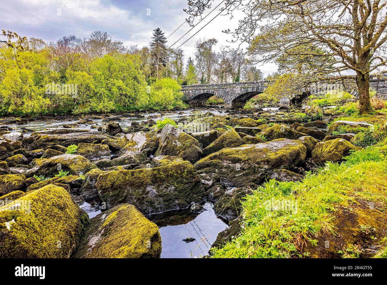 River Caragh at Blackstones Bridge, Glencanane, County Kerry, Ireland Stock Photo