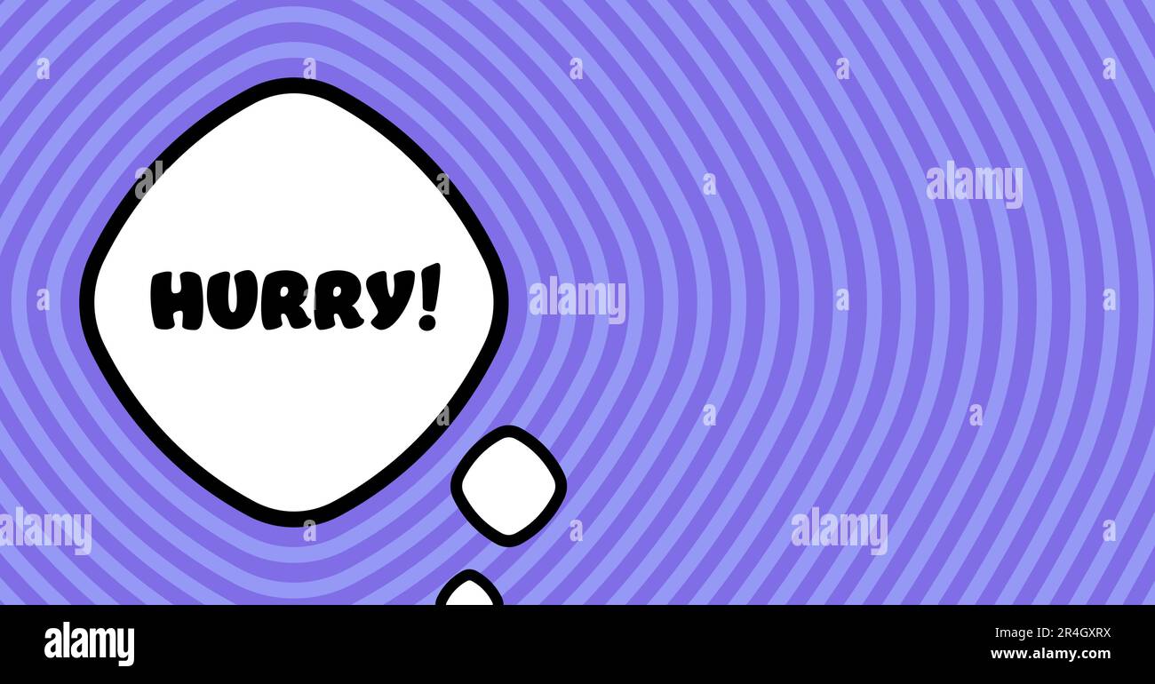 Speech bubble with hurry text. Boom retro comic style. Pop art style ...