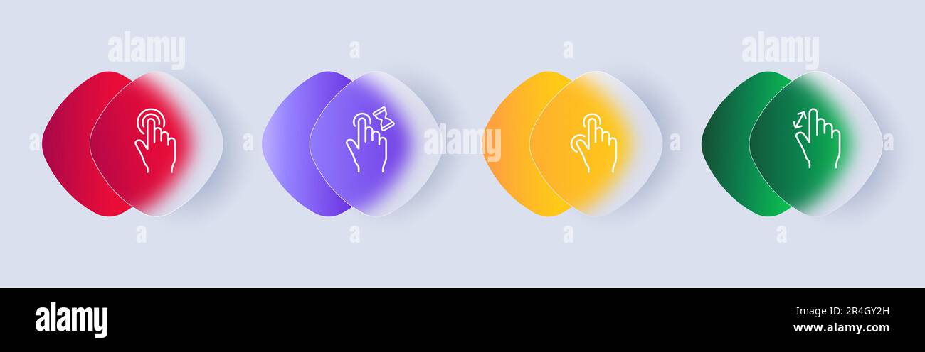 Touch screen Icon set. Touch-based interfaces for controlling ...