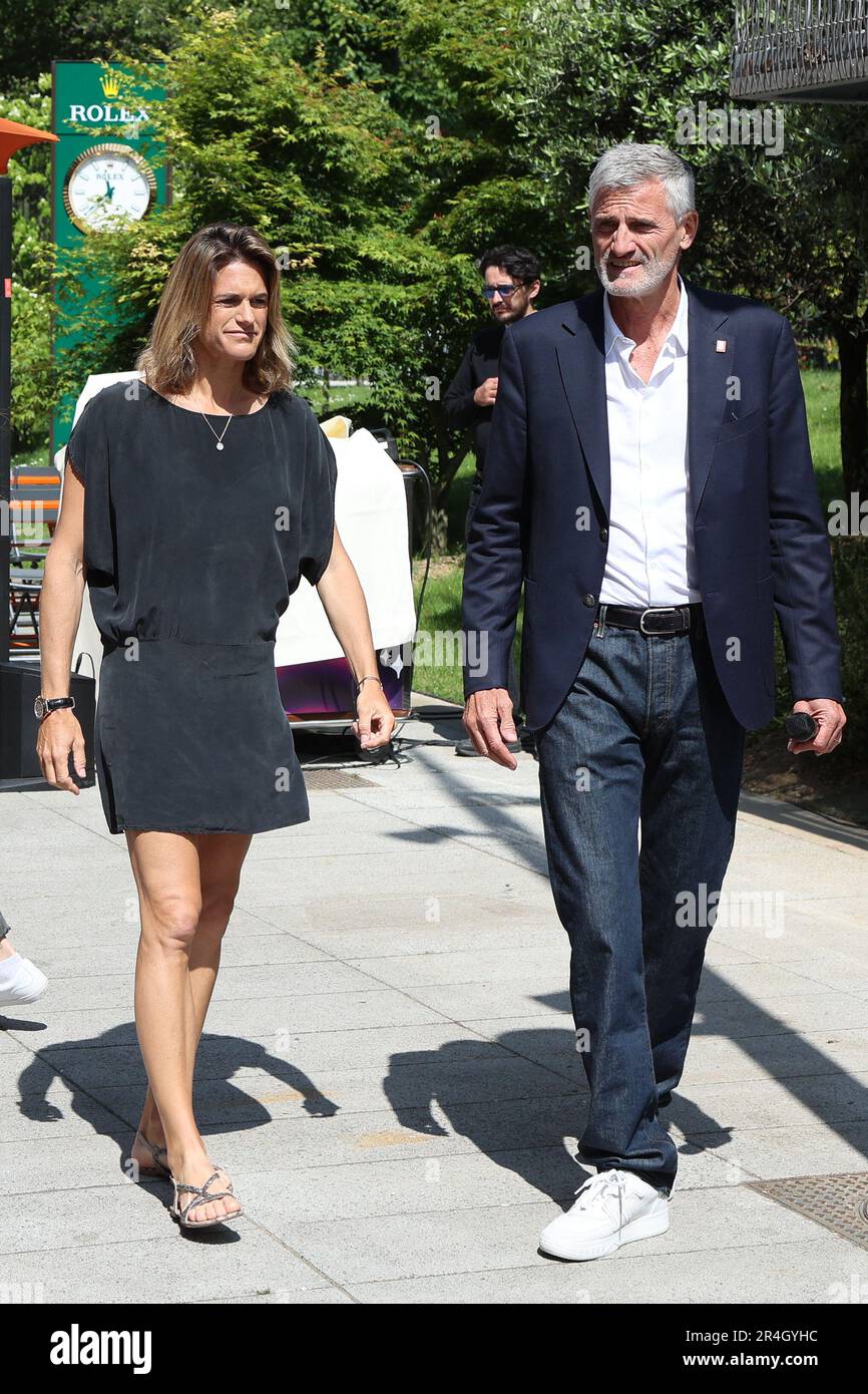 Paris, France. 28th May, 2023. Amelie Mauresmo, Gilles Moretton attends