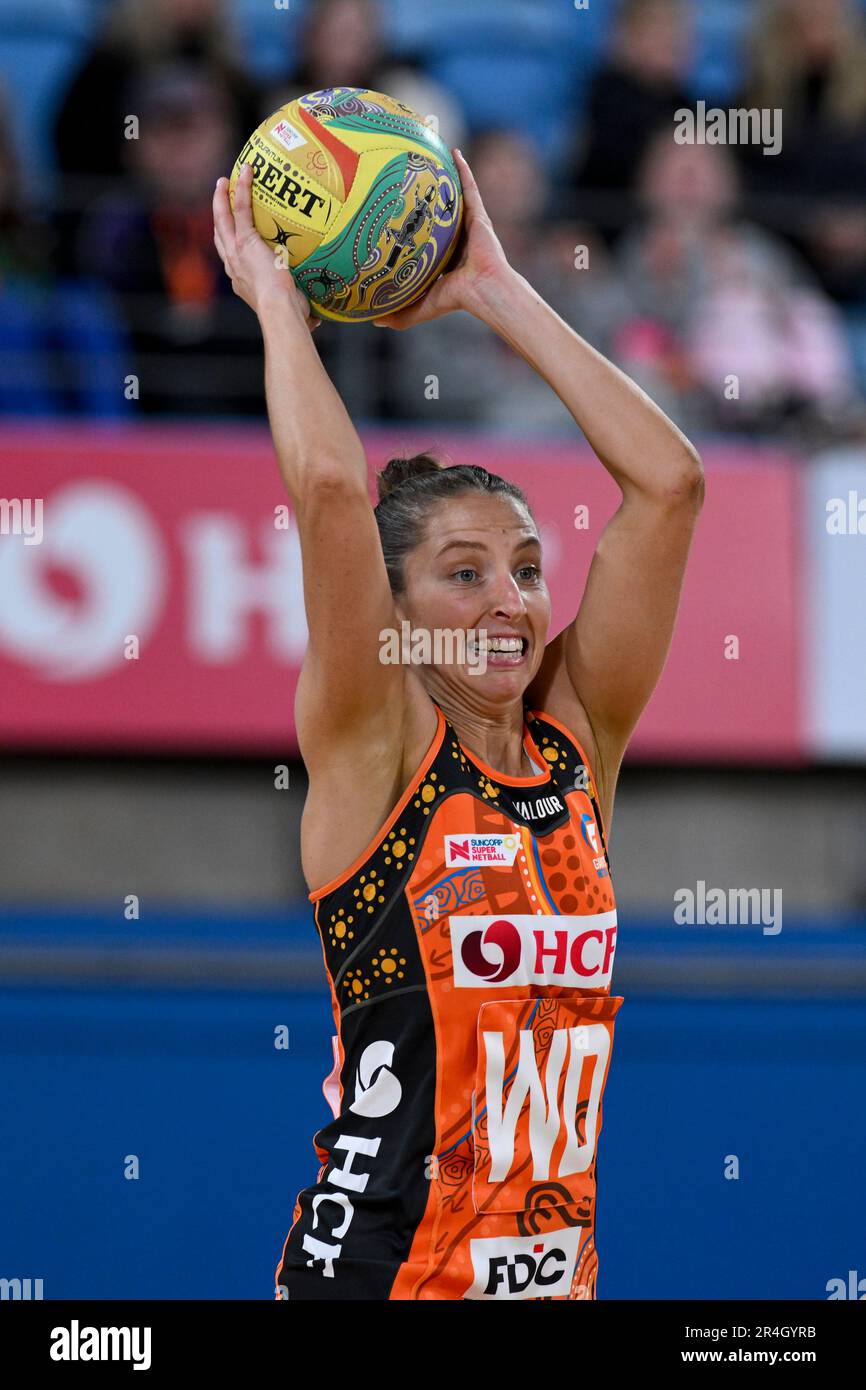 28th May 2023;  Ken Rosewall Arena, Sydney, NSW, Australia: Suncorp Super Netball, Giants versus Queensland Firebirds; Amy Parmenter of the Giants Stock Photo