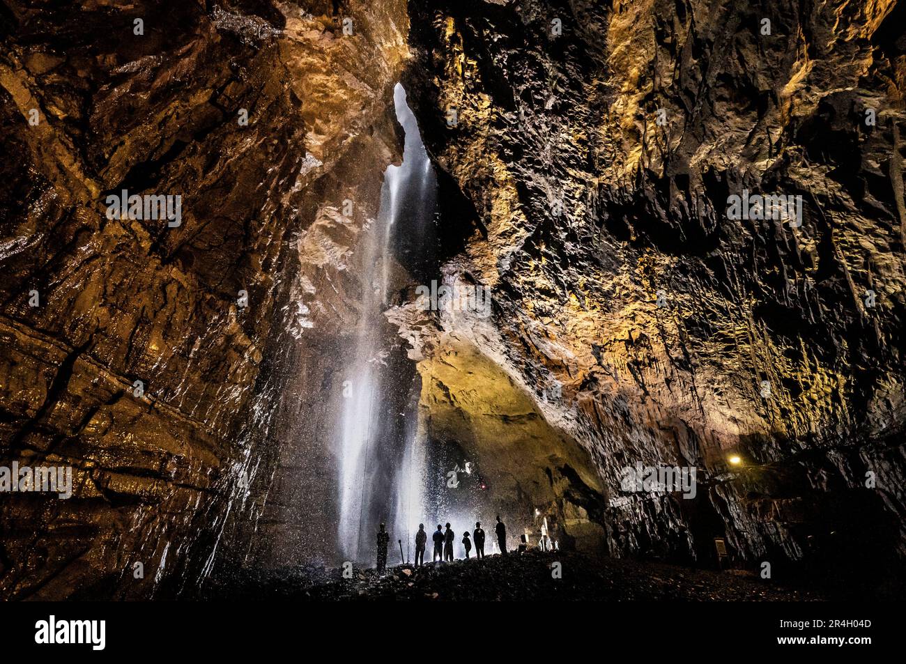 Potholers explore Gaping Gill, the largest cavern in Britain, situated in Yorkshire Dales National Park as it opens to the public this weekend. Picture date: Sunday May 28, 2023. Stock Photo