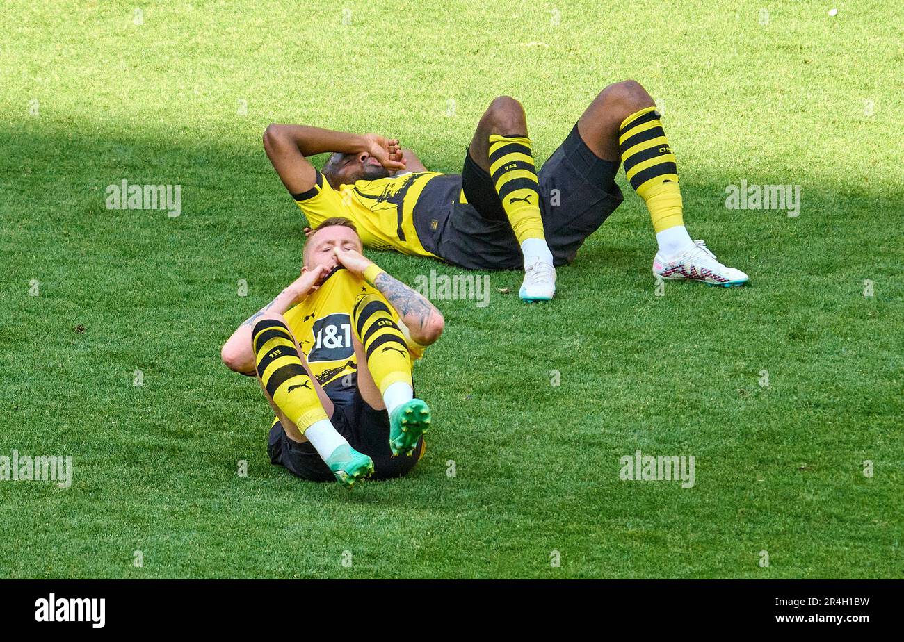 Marco REUS, BVB 11 Anthony Modeste  Nr. 20 BVB  after the match BORUSSIA DORTMUND - FSV MAINZ 05 2-2, BVB lost the chance for the title. 1.German Football League on May 27, 2023 in Dortmund, Germany. Season 2022/2023, matchday 34, 1.Bundesliga, 34.Spieltag, BVB, MZ,  © Peter Schatz / Alamy Live News    - DFL REGULATIONS PROHIBIT ANY USE OF PHOTOGRAPHS as IMAGE SEQUENCES and/or QUASI-VIDEO - Stock Photo