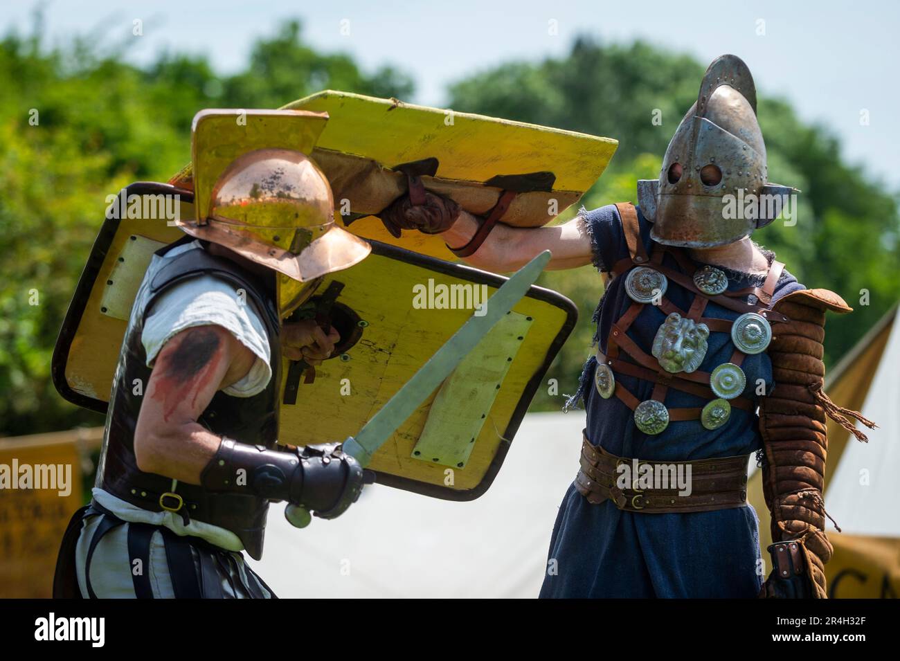 Chalfont, UK. 28 May 2023. Gladiators take part in Gladiator Games at ...