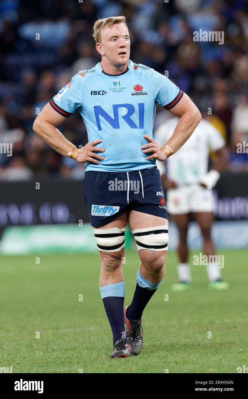 Hugh Sinclair of the Waratahs looks on during the Super Rugby Pacific