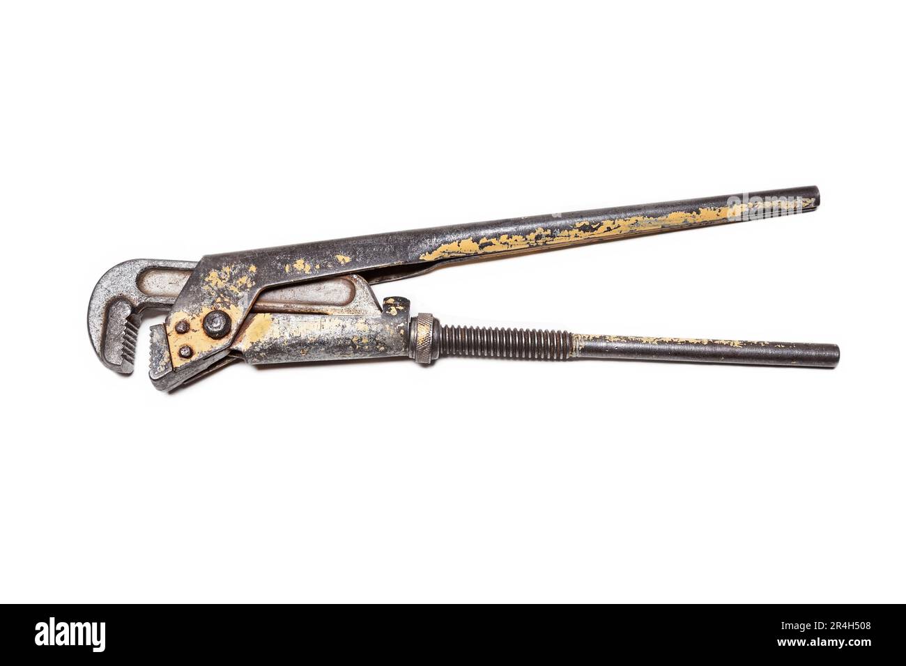 Adjustable wrench, old, shabby, isolated on white background Stock Photo