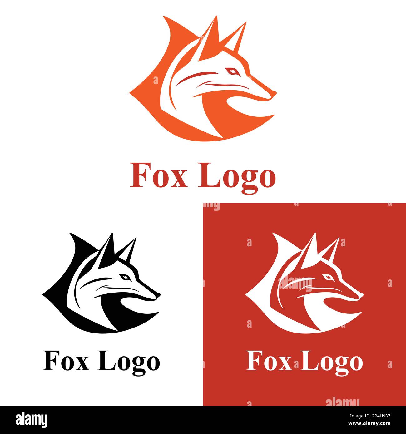 fox face logo in vector file fully editable file Stock Vector Image
