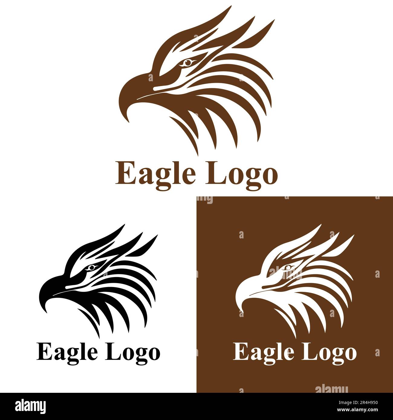 Eagle face logo and T-shirt design full editable vector file Stock Vector