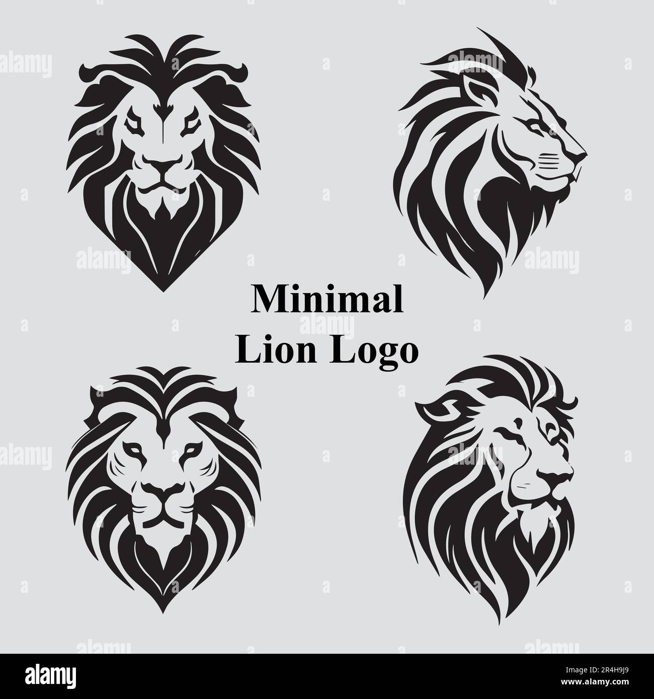 Lion face logo and T-shirt design collection full editable vector file Stock Vector
