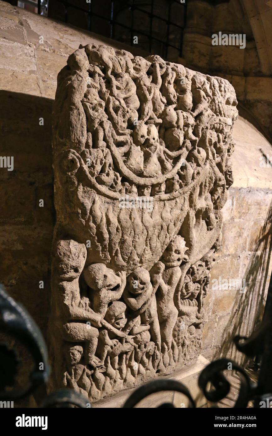 11th century Norman Doomstone, Crypt, York Minster, Minster Yard, York ...