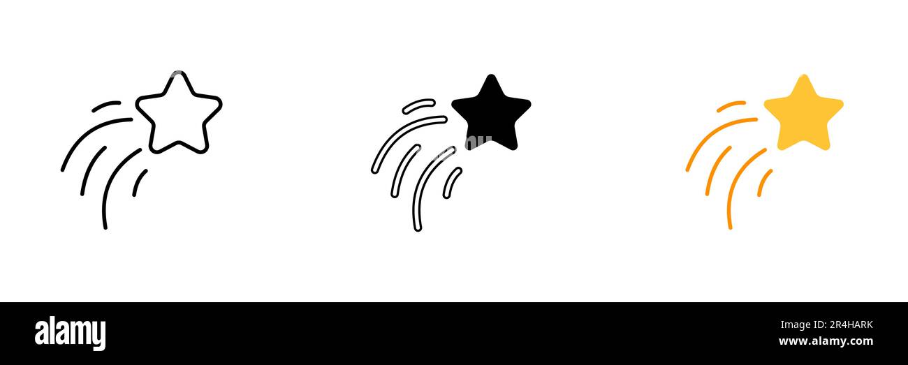 An illustration of a shooting star, a celestial event that is often