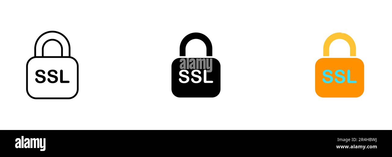 An icon of a lock with the letters SSL written on it, indicating a ...