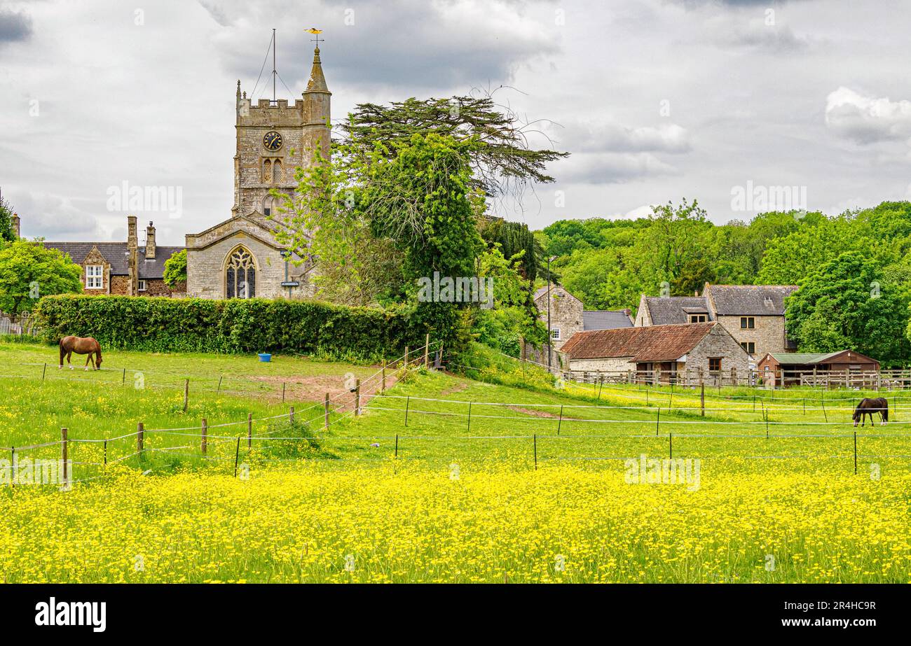 St Mary's church in the village of Compton Dando Somerset UK Stock Photo