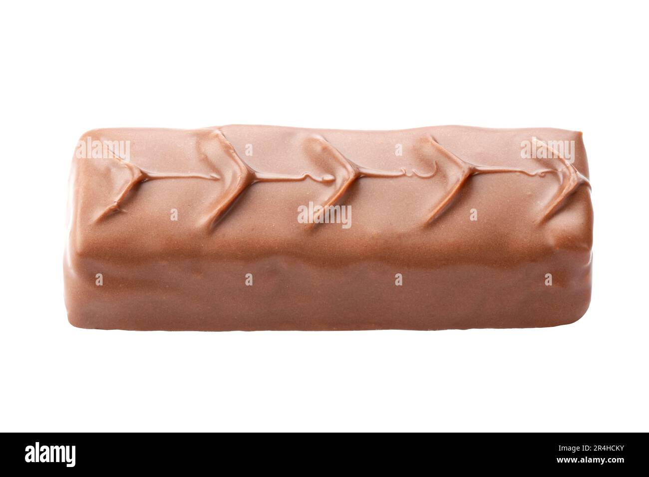 Nutritious unwrapped chocolate bar. Isolated on a white background. File contains clipping path Stock Photo