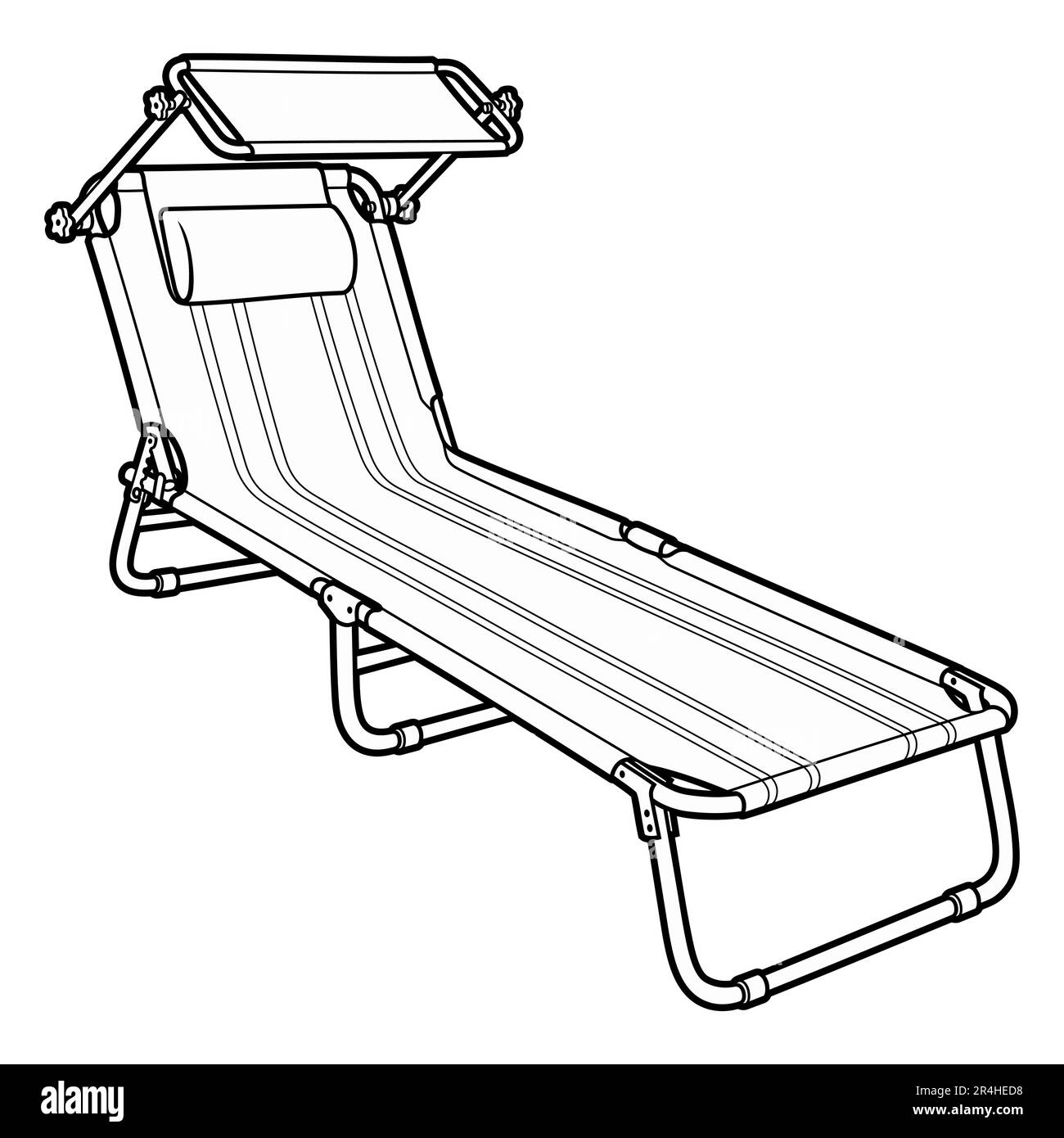 Cartoon cute doodle deck chair. Summer beach leisure equipment sketchy vector funny illustration