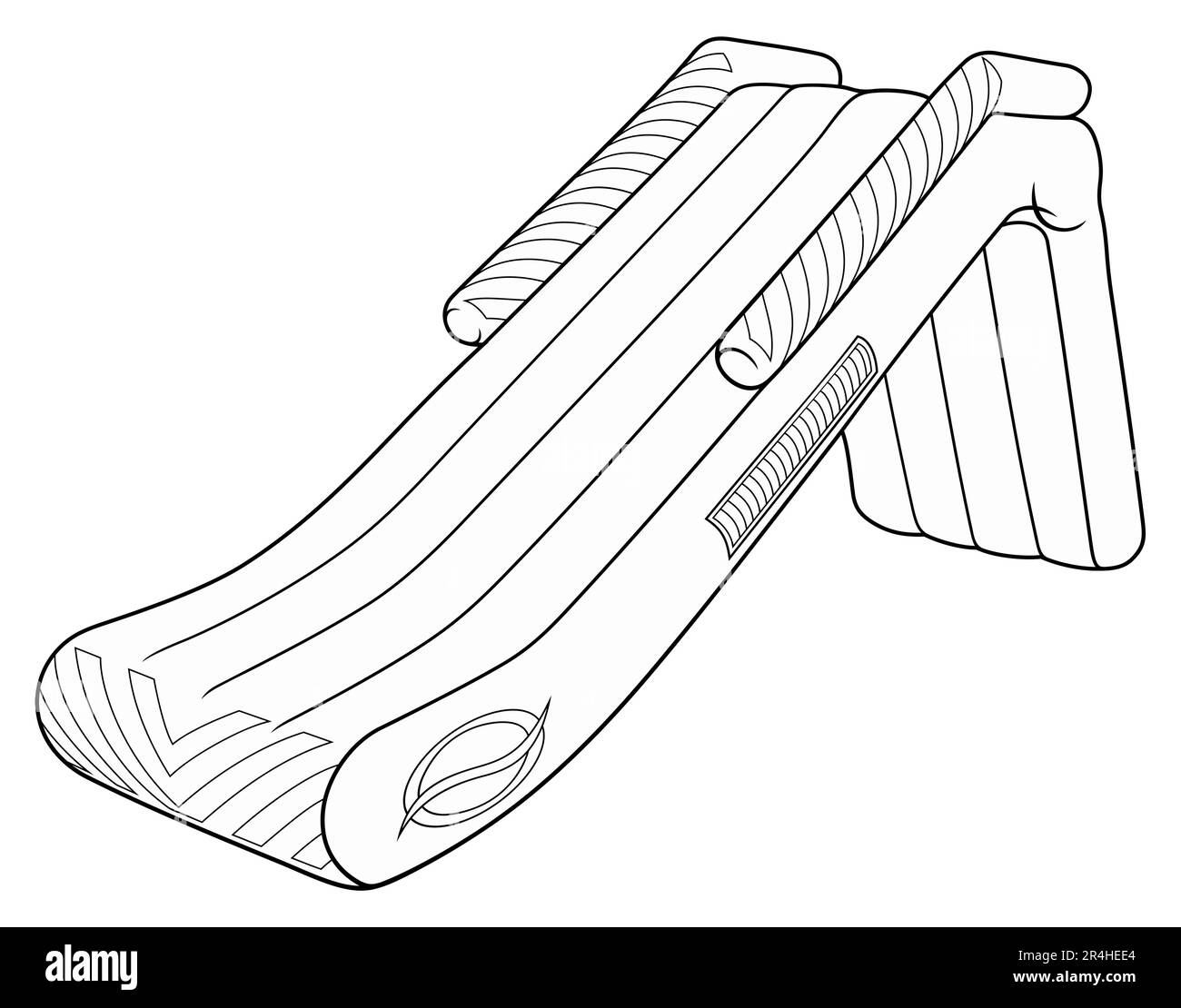 Cartoon cute doodle water slide. Summer beach children's entertainment