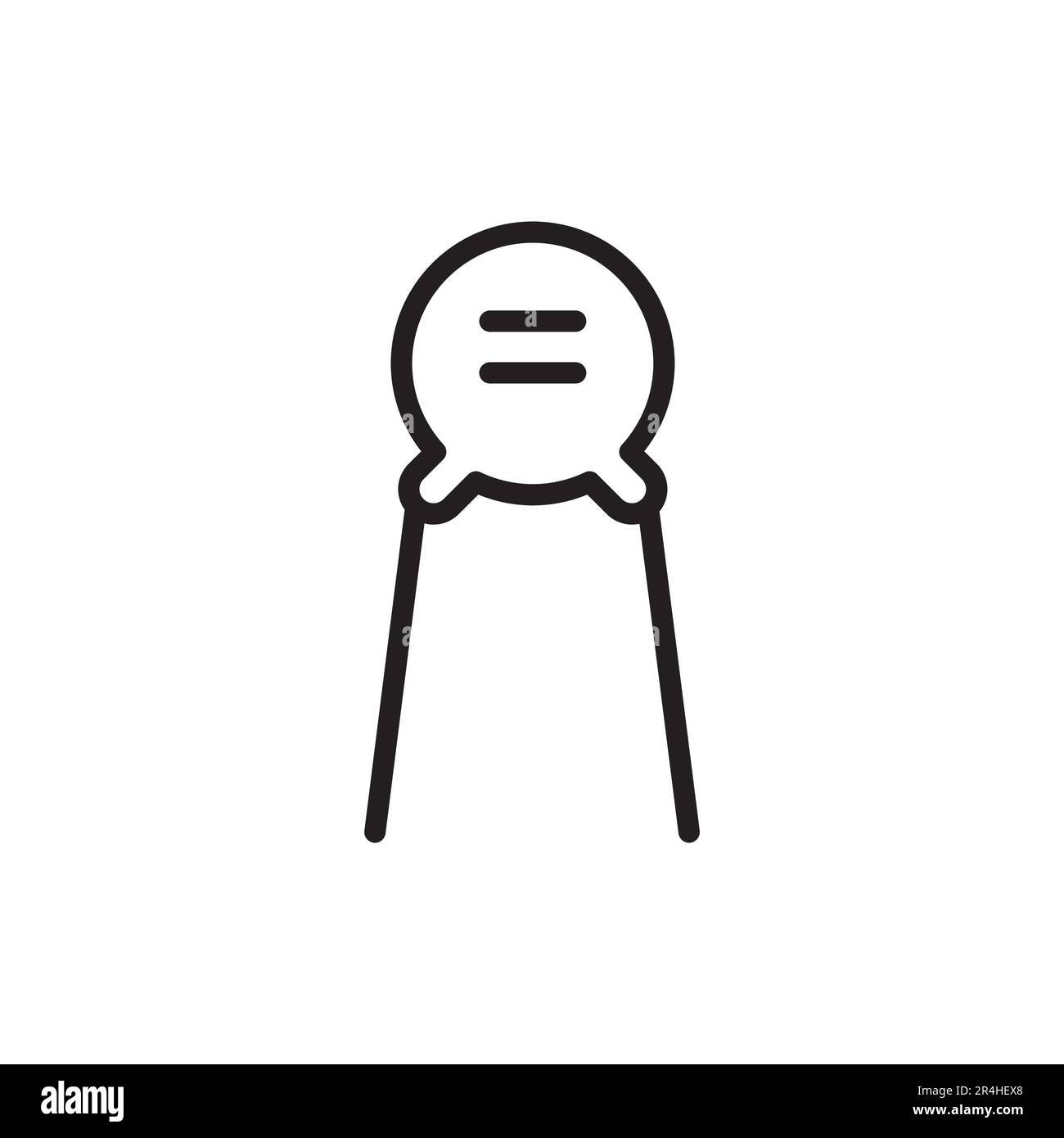 Capasitor ceramic black line icon. Pictogram for web page, mobile app, promo. Stock Vector