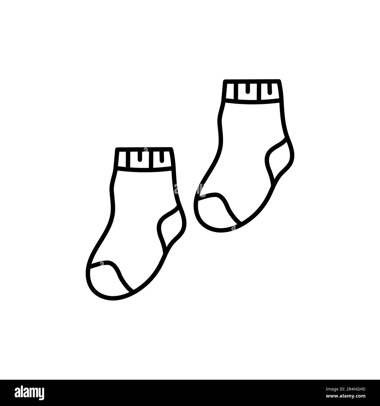 Pair of socks for newborn baby hand drawn outline doodle icon