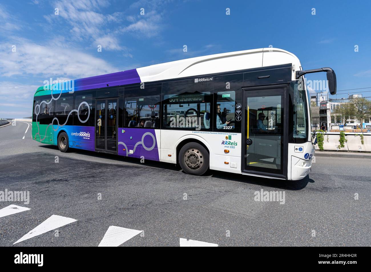 comfortRRReis BYD electric bus at Zwolle Centraal bus station Stock