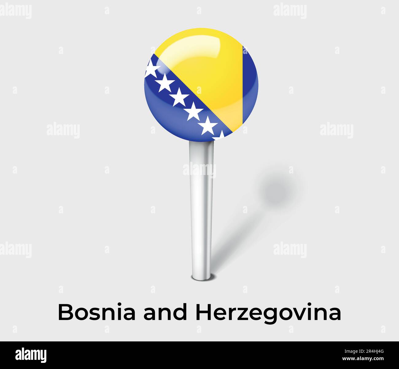 Bosnia and Herzegovina country flag pin map marker Stock Vector Image ...