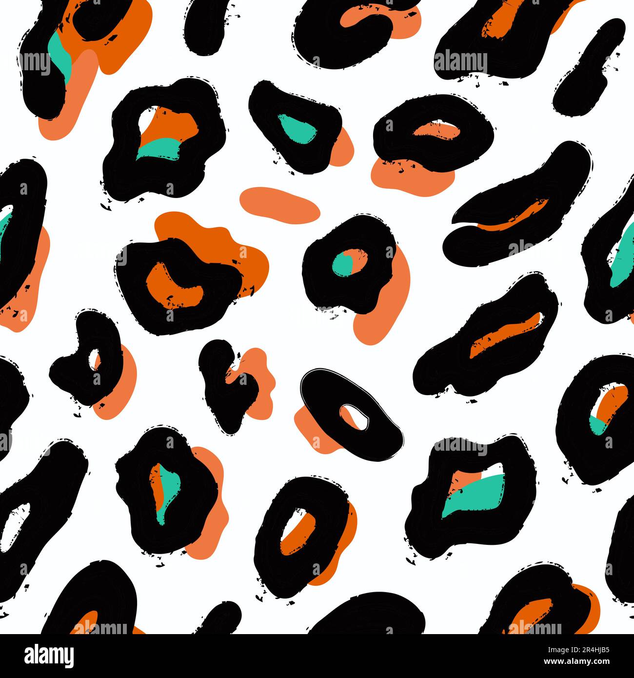 Abstract Hand Drawn Leopard skin. Seamless pattern Stock Vector