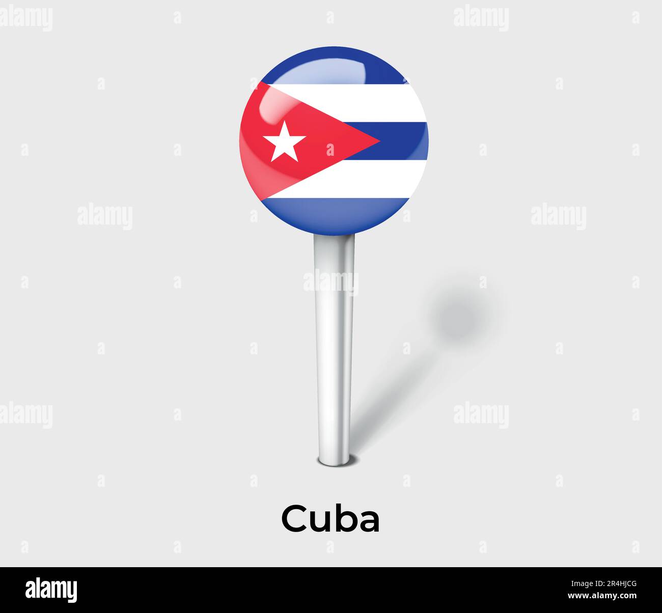 8Cuba country flag pin map marker Stock Vector