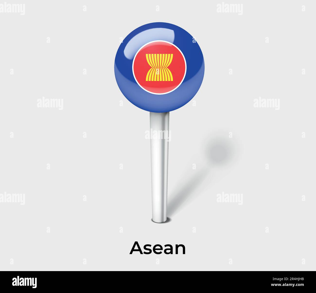 Asean country flag pin map marker Stock Vector