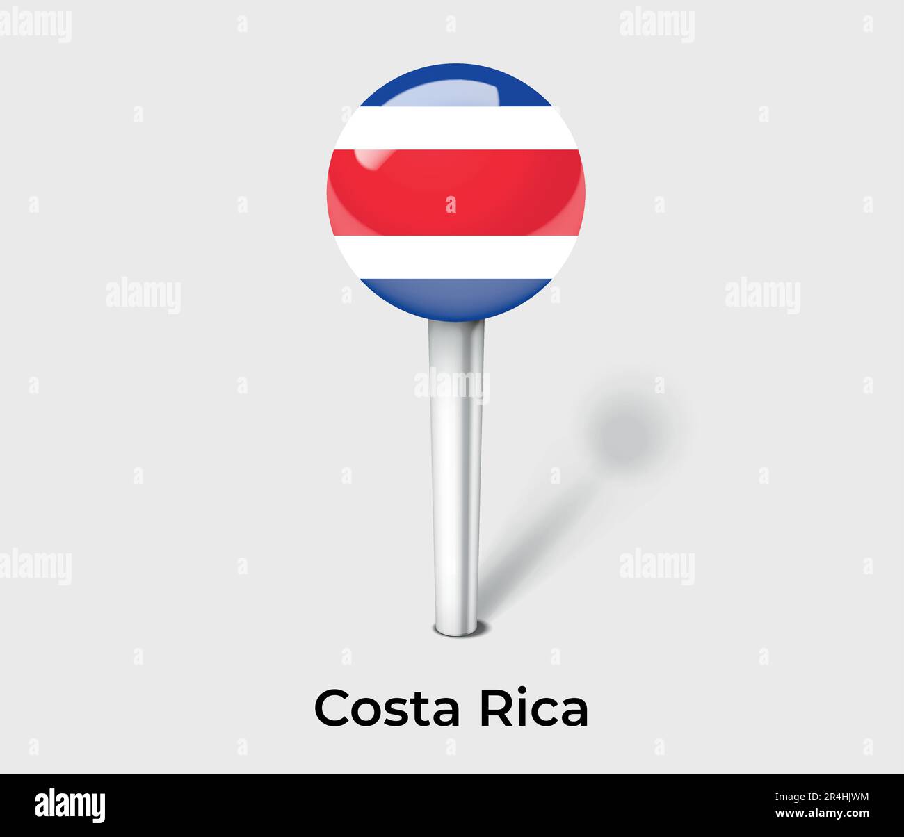 Costa Rica country flag pin map marker Stock Vector Image & Art Alamy