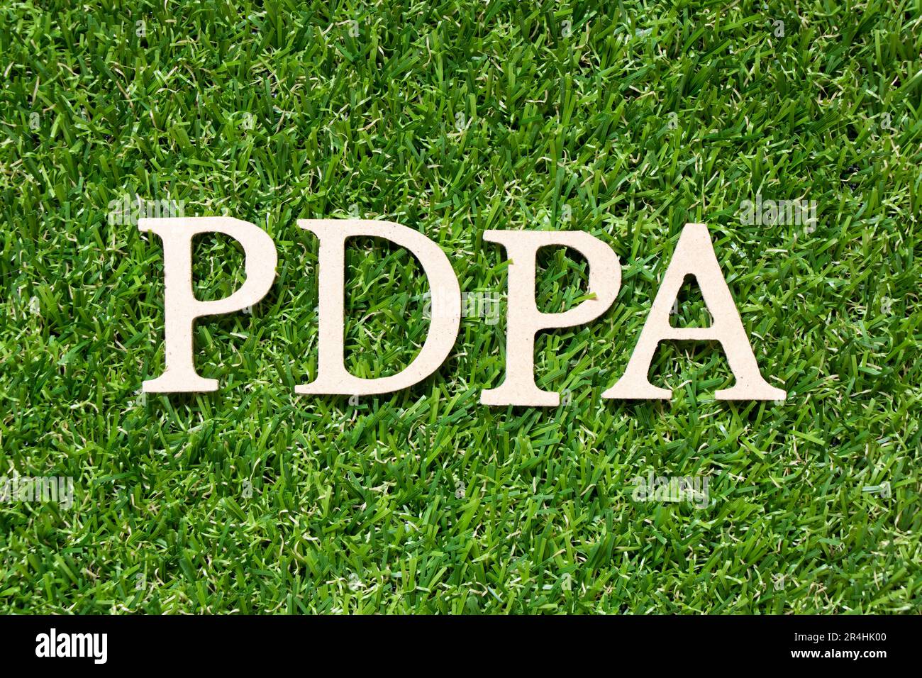 Wood alphabet letter in word PDPA (Abbreviation of personal data