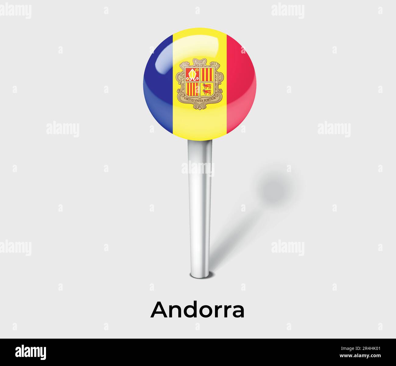 Andorra country flag pin map marker Stock Vector