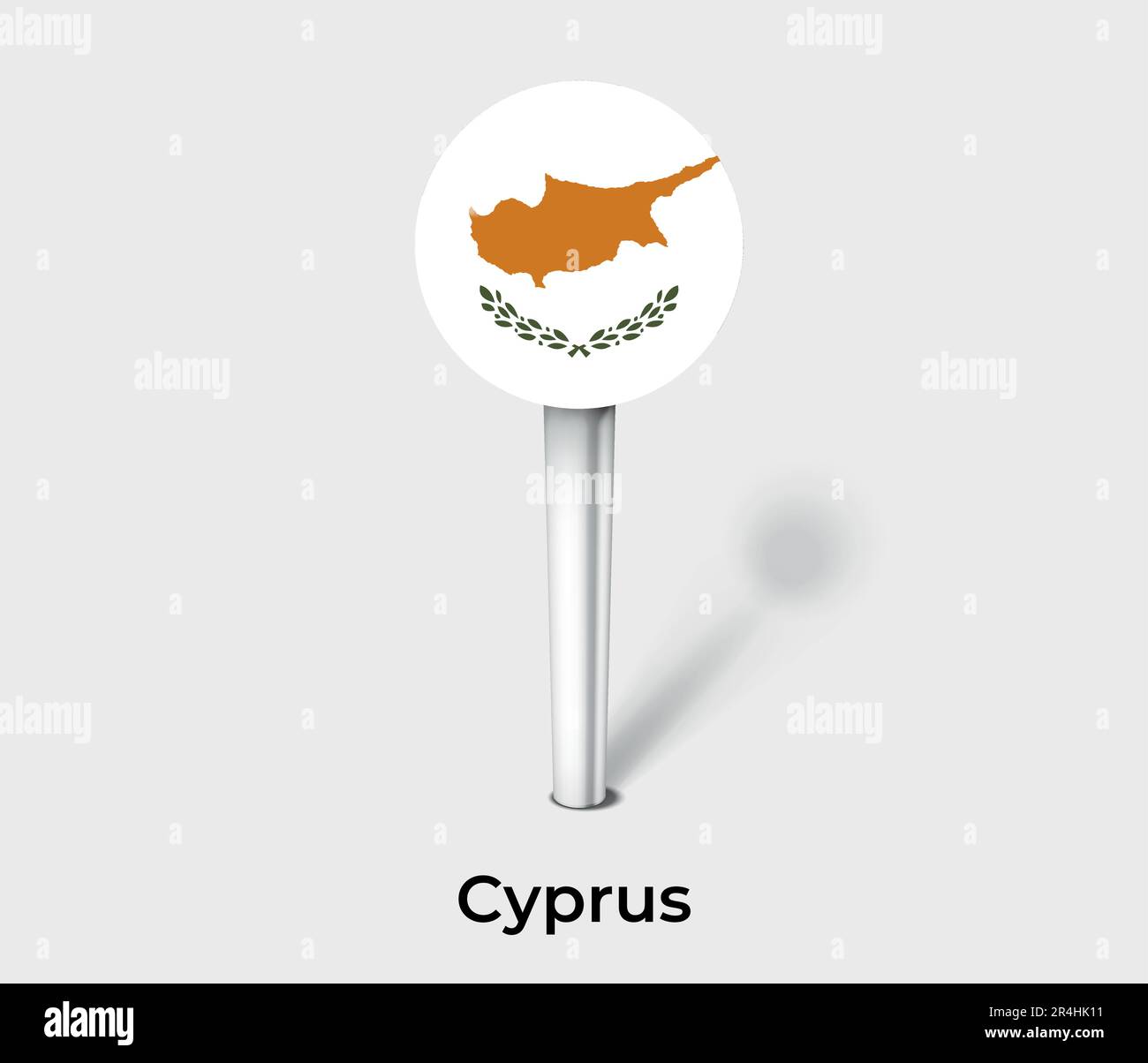 Nothern Cyprus country flag pin map marker Stock Vector