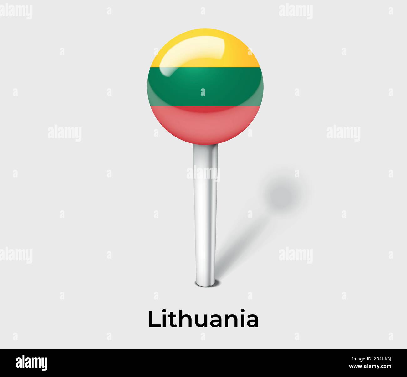 Lithuania country flag pin map marker Stock Vector