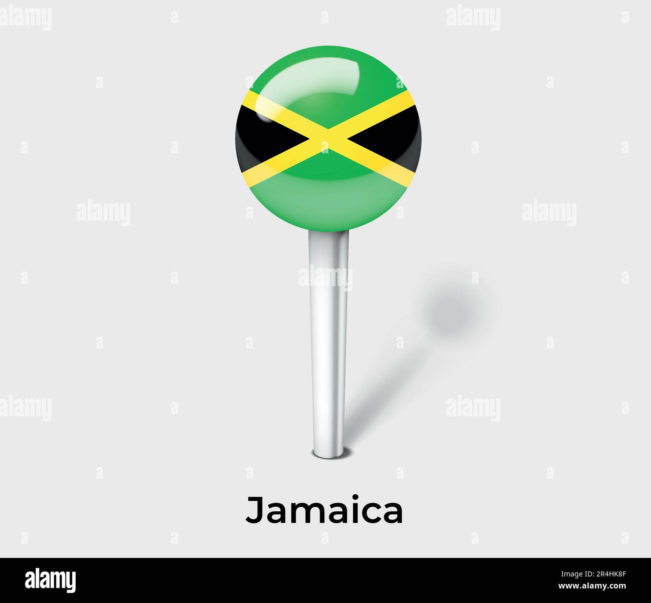 Jamaica country flag pin map marker Stock Vector Image & Art Alamy