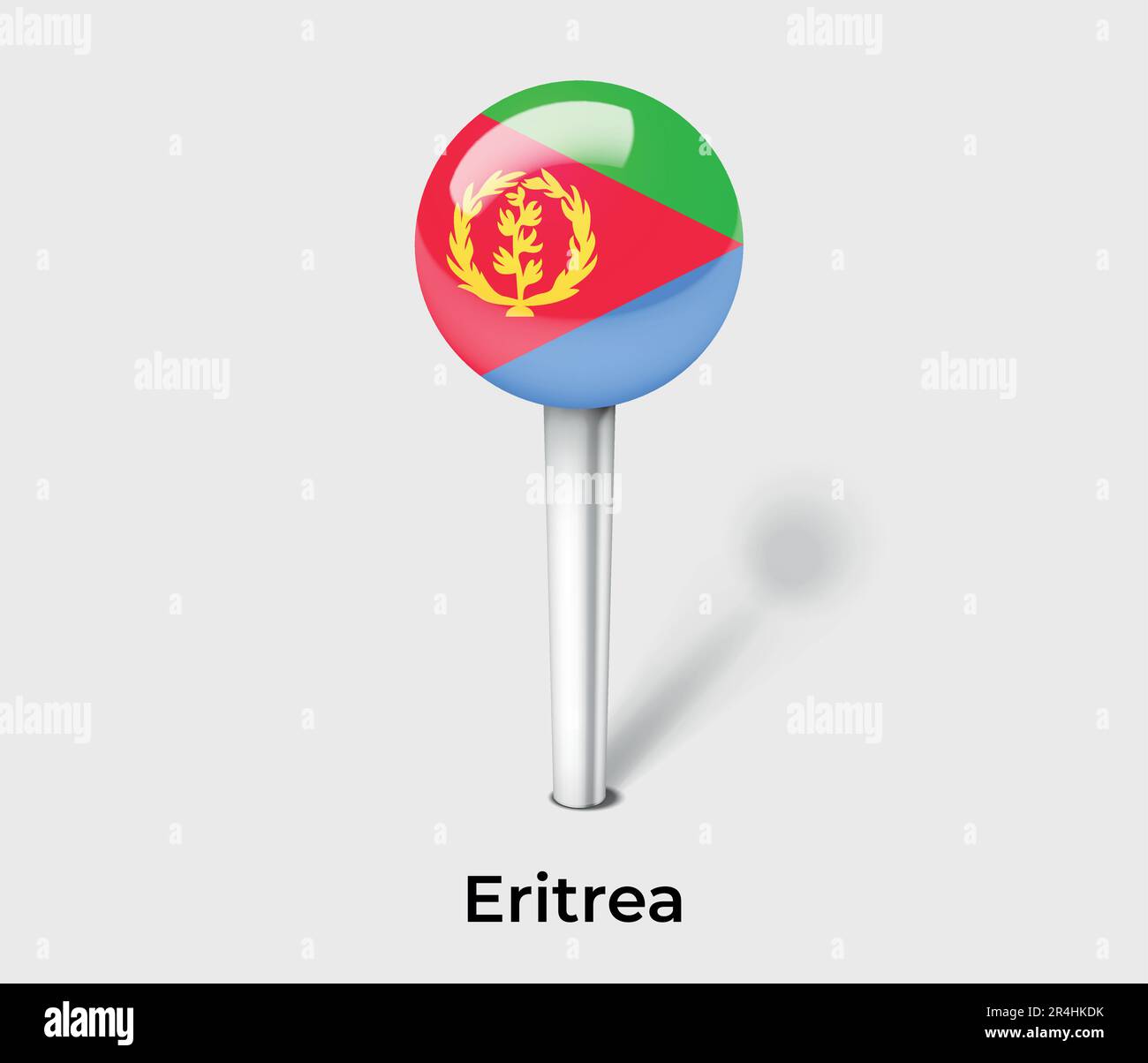 Eritrea country flag pin map marker Stock Vector