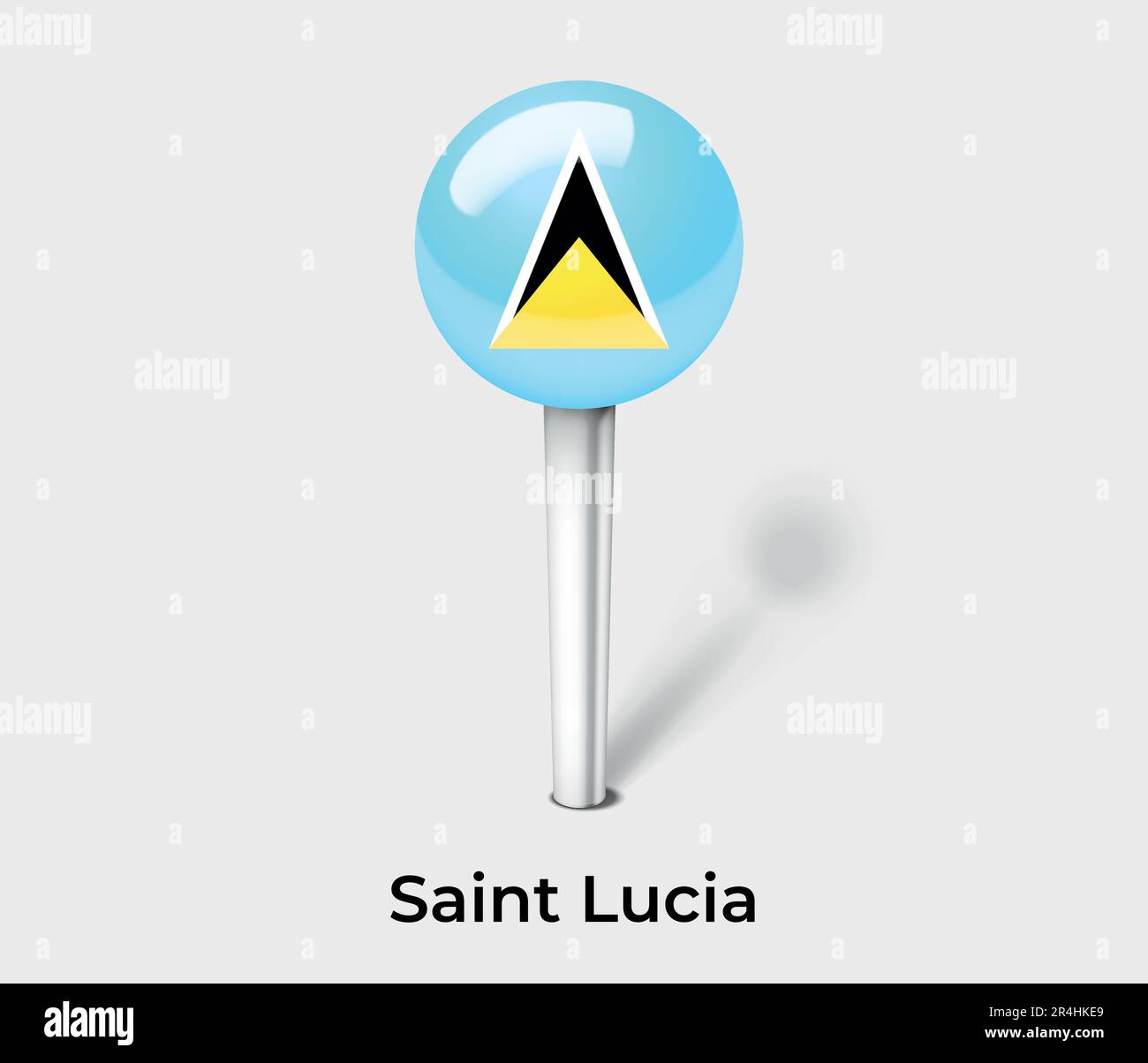 Saint Lucia country flag pin map marker Stock Vector