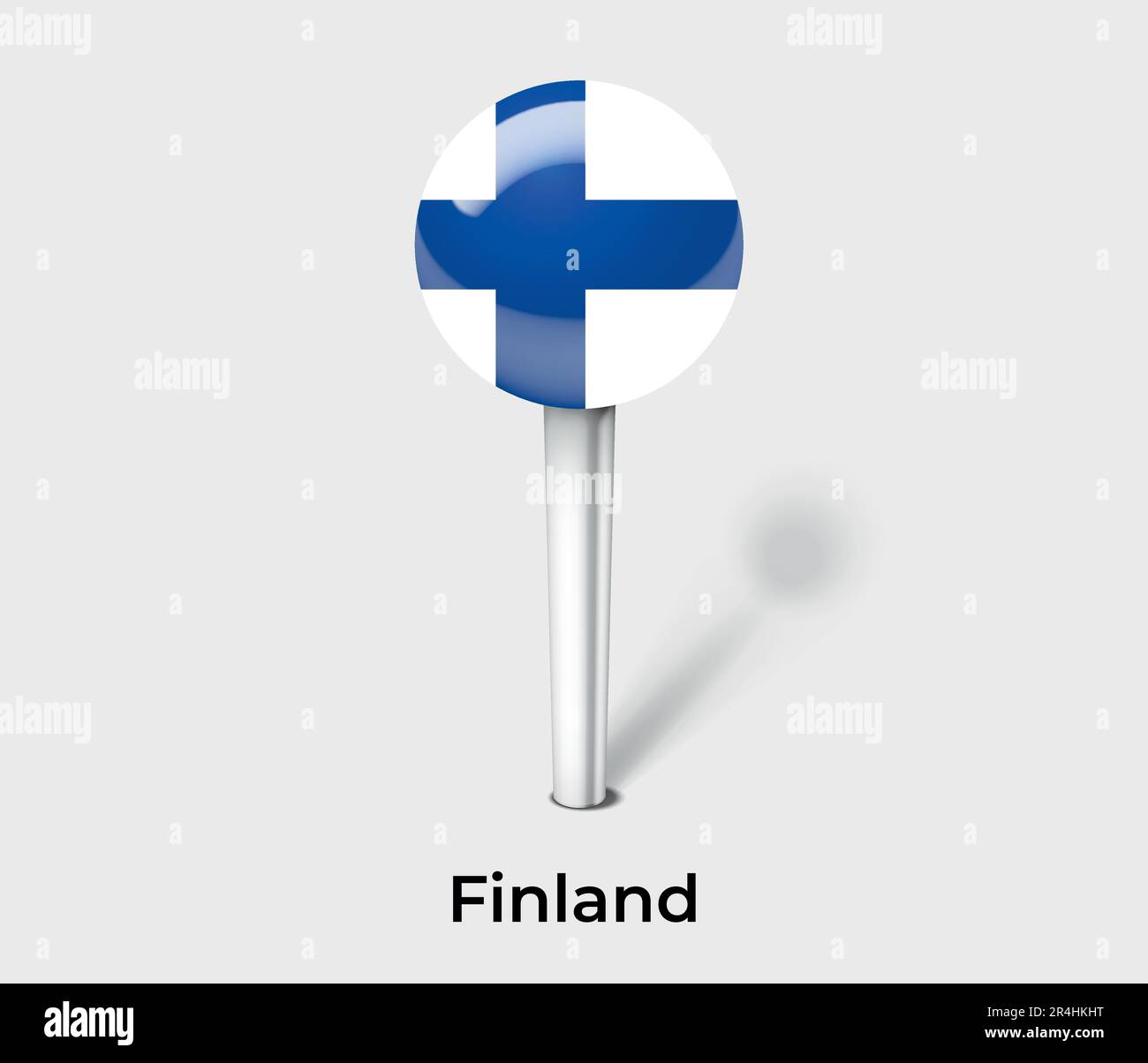 Finland country flag pin map marker Stock Vector