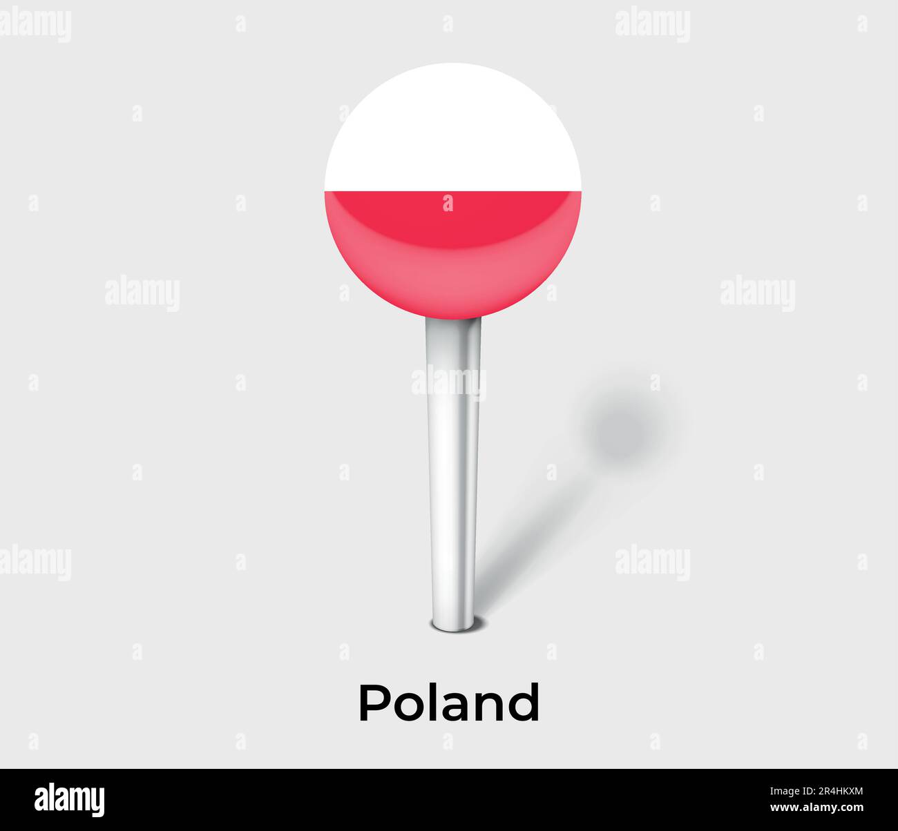 8Poland country flag pin map marker Stock Vector