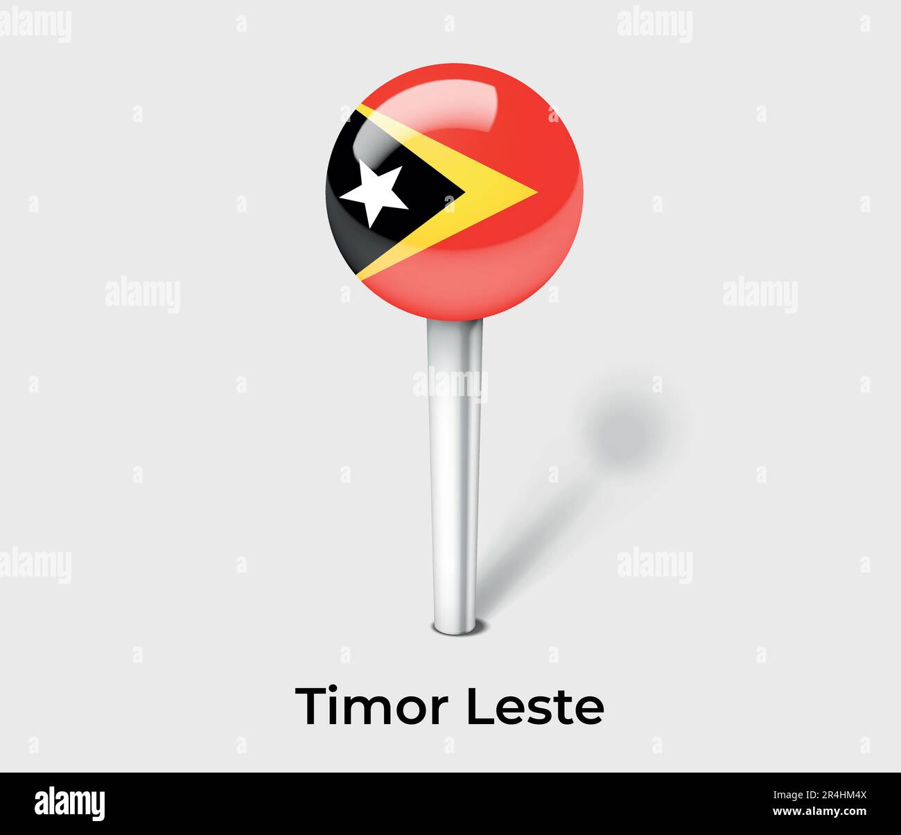 Timor Leste country flag pin map marker Stock Vector